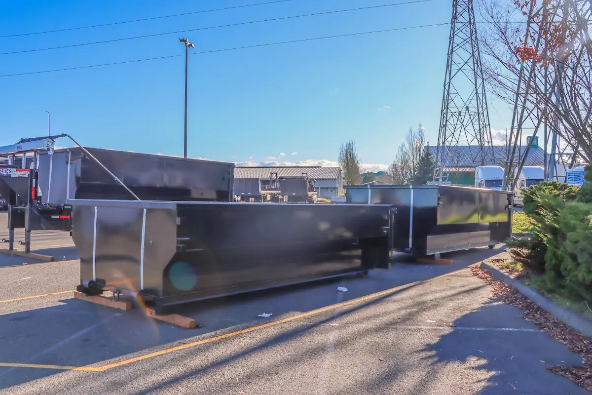 Roll-off dumpster ready for waste disposal at job site for Construction Dumpster Rental in Laurel